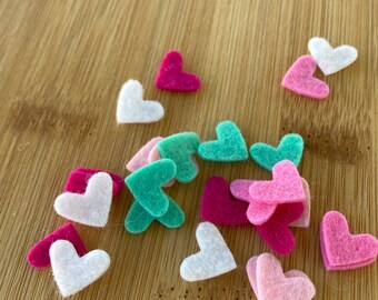 Wool Felt Die cut 1/2 inch Hearts