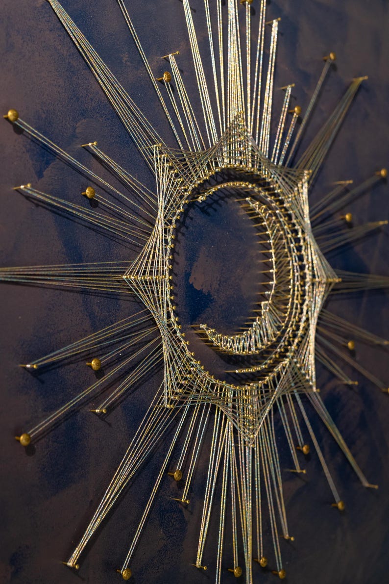 SUN AND MOON Stringart 3D / Handmade / Sacred Geometry / Modern Decor ...