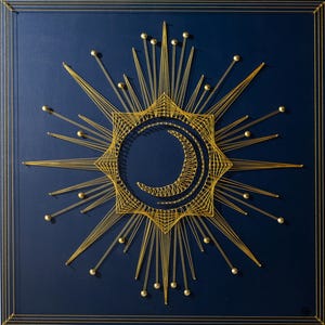 SUN AND MOON Stringart 3D / Handmade / Sacred Geometry / Modern Decor ...
