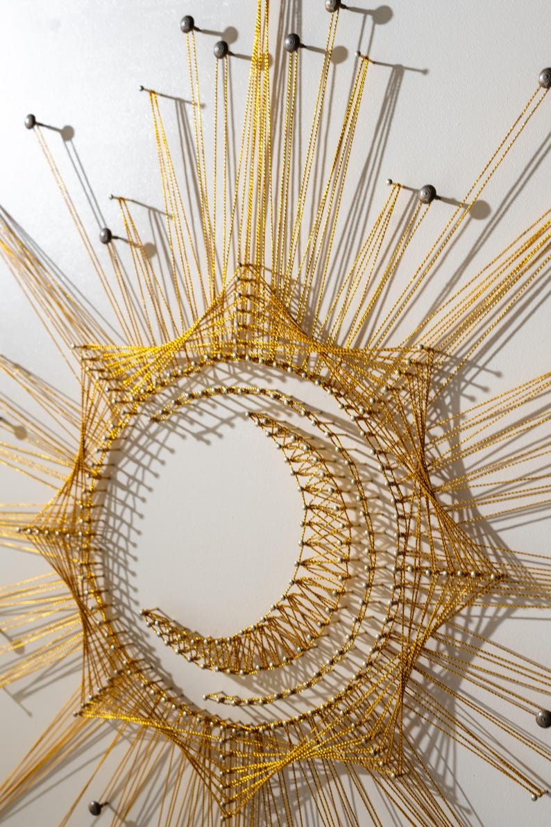 SUN AND MOON Stringart 3D / Handmade / Sacred Geometry / Modern Decor ...