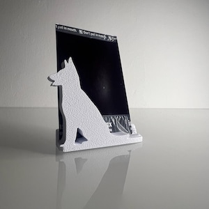Schäferhund: Moderner Notiz-, Visitenkarten- und Instax-Halter für dein Schreibtisch oder Regal