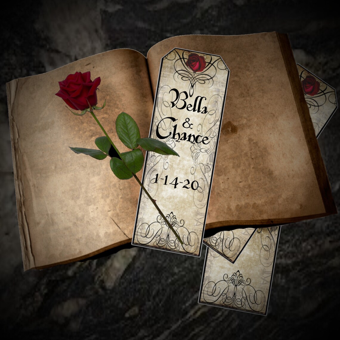 gothic victorian parchment rose bookmarks printable etsy