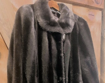 Brown Faux Fur Coat, Car Coat, Brown Fur Coat, Retro Coat, Boho Coat, Size M