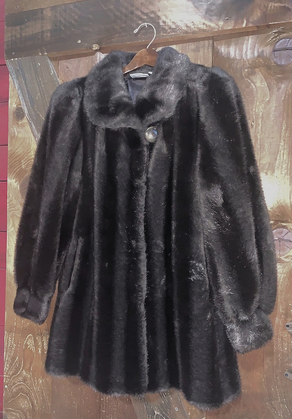 Brown Faux Fur Coat, Car Coat, Brown Fur Coat, Re… - image 2
