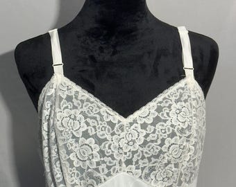 Vintage Lace Bodice, Full Slip, Cream Size 38
