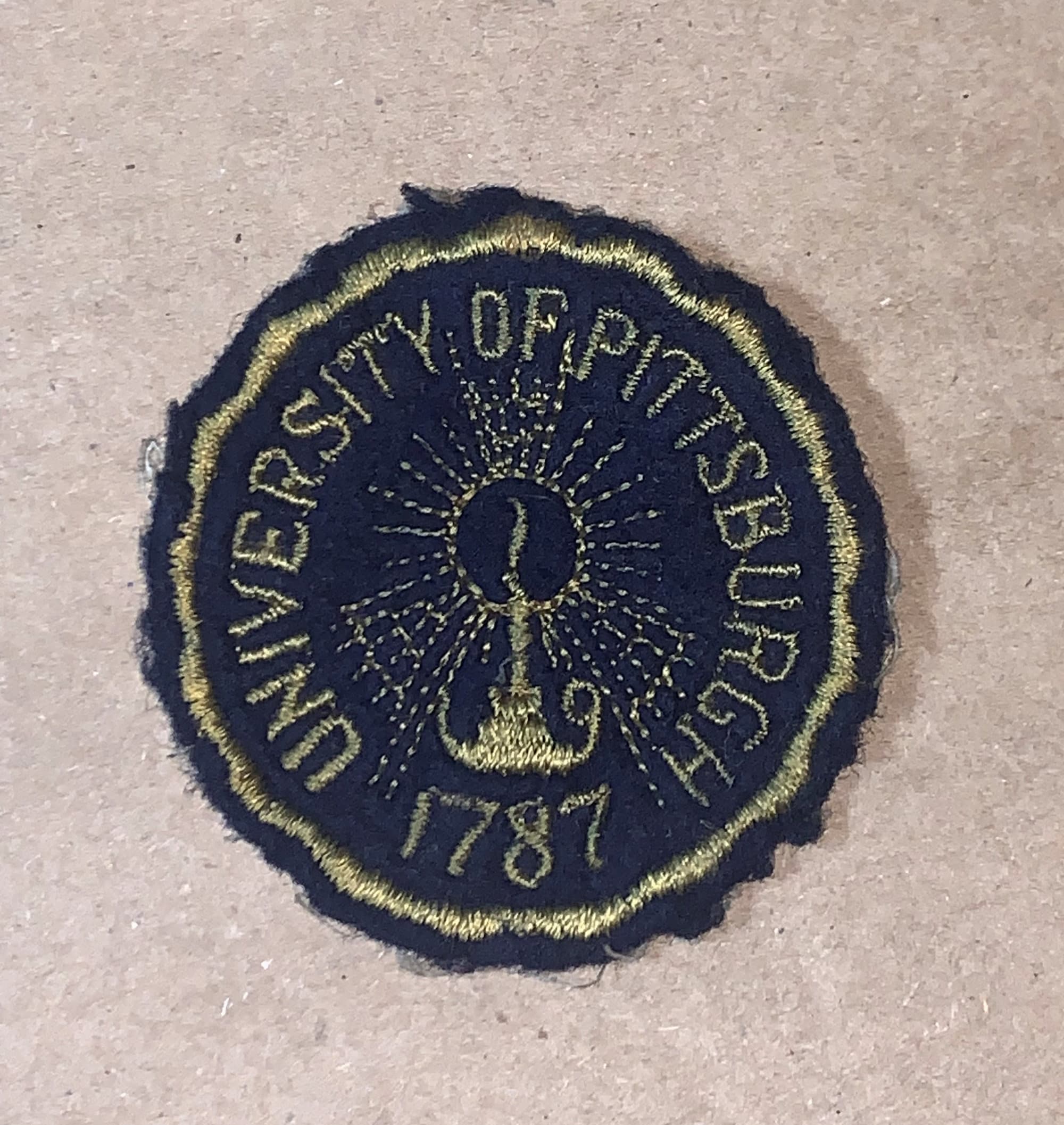 Vintage University of Pittsburgh Ironon Patch Navy Blue Etsy