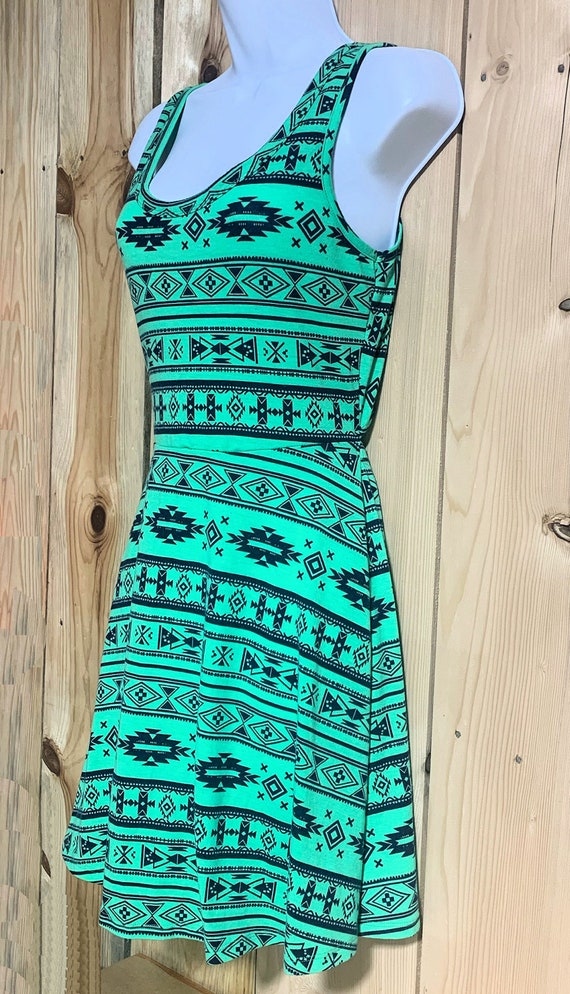 Mini Dress, One Piece, Bright Green Navy Blue, Sex