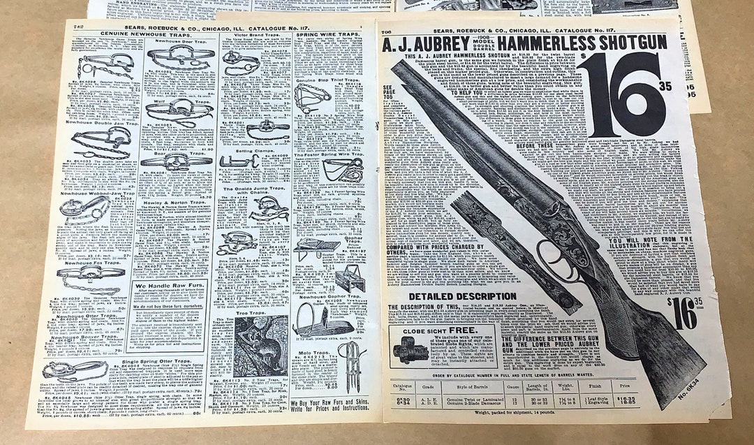 Sears & Roebuck Catalog Images, 22 Pages, Guns, Ammo, Hunting Equipment
