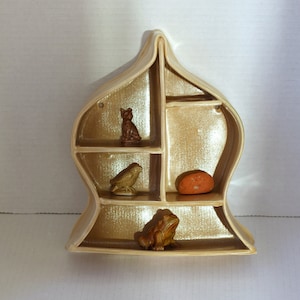 Altar Shelf Unique Handmade Pottery Ceramic Dark Cream Wall Decor for Crystal Display, Shrine, Curiosity Cabinet, Jewelry Display Case image 1