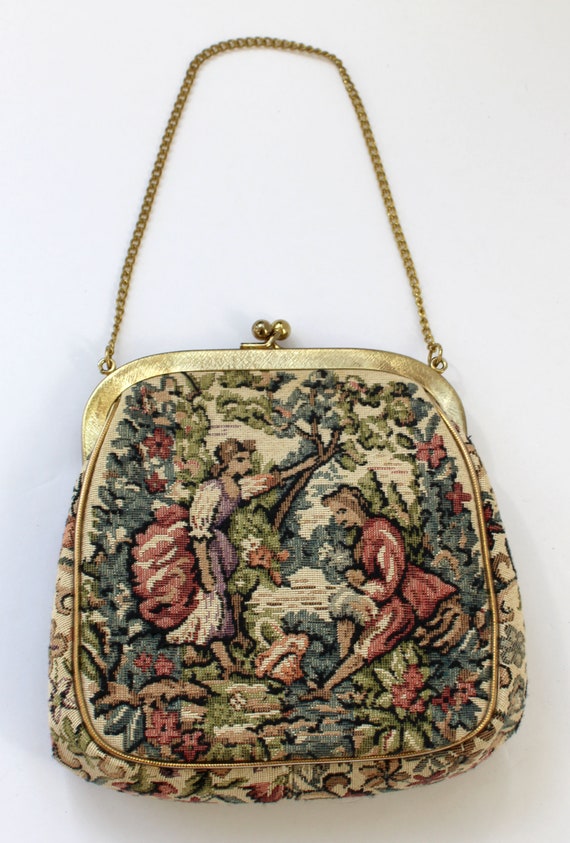 Julius Resnick JR tapestry handbag, 1950s clutch e