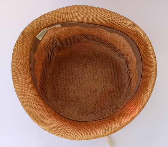 Vintage 1940's - 1950's Millinery Hat Fine Straw … - image 7