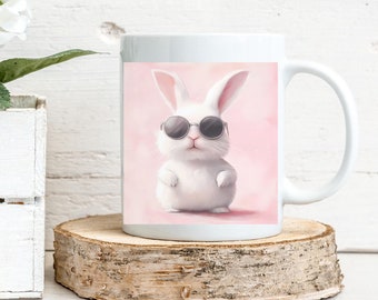 Rabbit mug Bunny mug Gift for friend Easter mug baby rabbit baby bunny cute bunny mug rabbit owners mug sleeping rabbit mug sleeping rabbit