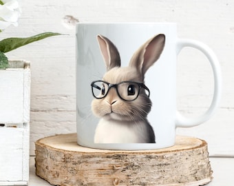 Rabbit mug Bunny mug Gift for friend Easter mug baby rabbit baby bunny cute bunny mug rabbit owners mug sleeping rabbit mug sleeping rabbit