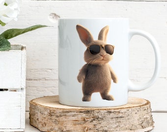Rabbit mug Bunny mug Gift for friend Easter mug baby rabbit baby bunny cute bunny mug rabbit owners mug sleeping rabbit mug sleeping rabbit