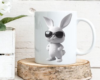 Rabbit mug Bunny mug Gift for friend Easter mug baby rabbit baby bunny cute bunny mug rabbit owners mug sleeping rabbit mug sleeping rabbit