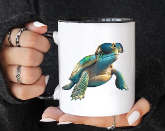 Taza de tortuga marina Taza de café con tortuga Regalo de tortuga marina Regalo para amantes de las tortugas Taza de tortuga Regalo náutico Taza de regalo de Hawái Regalo de tortuga marina para mujeres