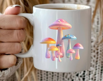 Mushroom Motif Mushroom Mug Cottagecore Coffee Mug Flower Garden Lover Cute Mushroom Gift Mushroom Cup Mushroom Mug Mushroom Decor Nature