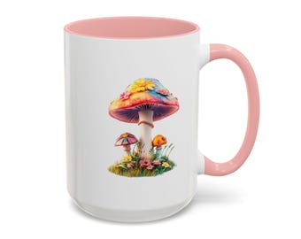 Mushroom Motif Mushroom Mug Cottagecore Coffee Mug Flower Garden Lover Cute Mushroom Gift Mushroom Cup Mushroom Mug Mushroom Decor Nature