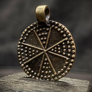 Solar Amulet Pendant – Slavic Pagan Talisman, Viking Sun Symbol, Norse Jewelry, Ancient Protection Charm, Medieval Replica