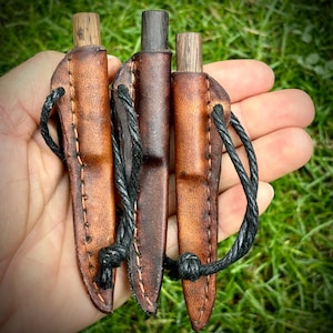 Small knife bog oak model of Slavs and Vikings