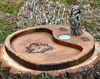 Valkyrie Candle Tray Set — Embrace Norse Mythology and Ancient Elegance