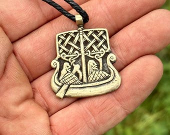 Viking Drakar Pendant – Norse Bronze jewelry, 8th Century Gotland Ship