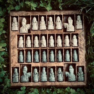 Isle of Lewis Chess Set - Handcrafted Replica Chessmen Board Game