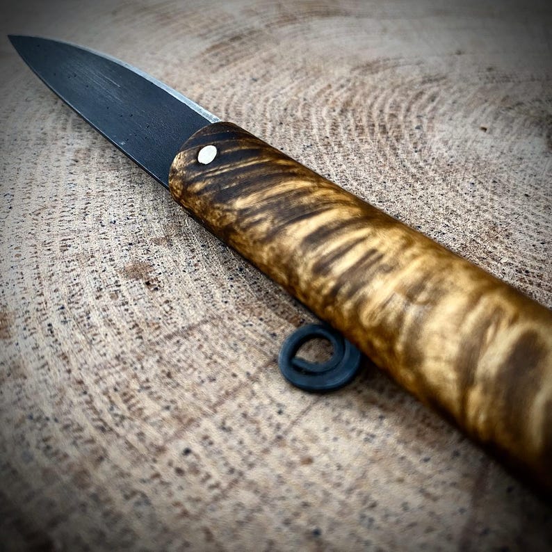 Couteau De Chasse Fait Main En Acier Carbone 1075 - Fourreau Micarta Et Bois De Rose