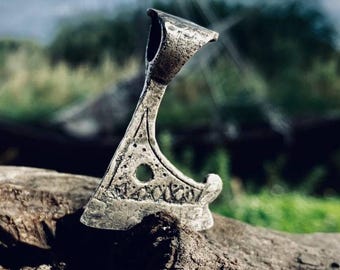 Brass Perun Axe Pendant – Slavic Viking Amulet | 11th–12th Century Replica