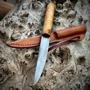 Viking Knife Handmade Replica Medieval Maple burl