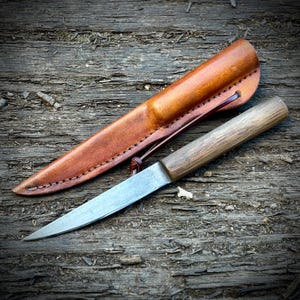 Viking Knife Handmade Replica Medieval Bog Oak with sheath
