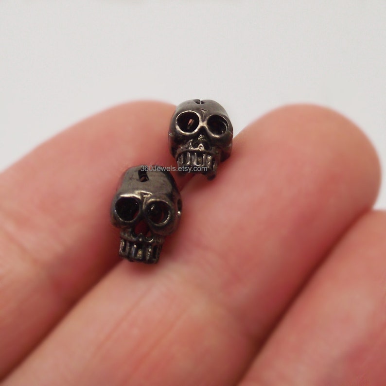 Ossified Black Skull Stud Earrings Men's Stud Earrings Etsy UK