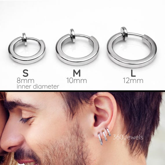 Stainless Steel Clip On Hoop Earring Jutta Earrings Clip On Stainless Steel Gold Blue