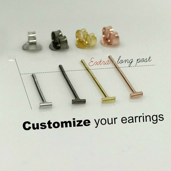 Mini garnet Extra long Post earrings – long post earrings