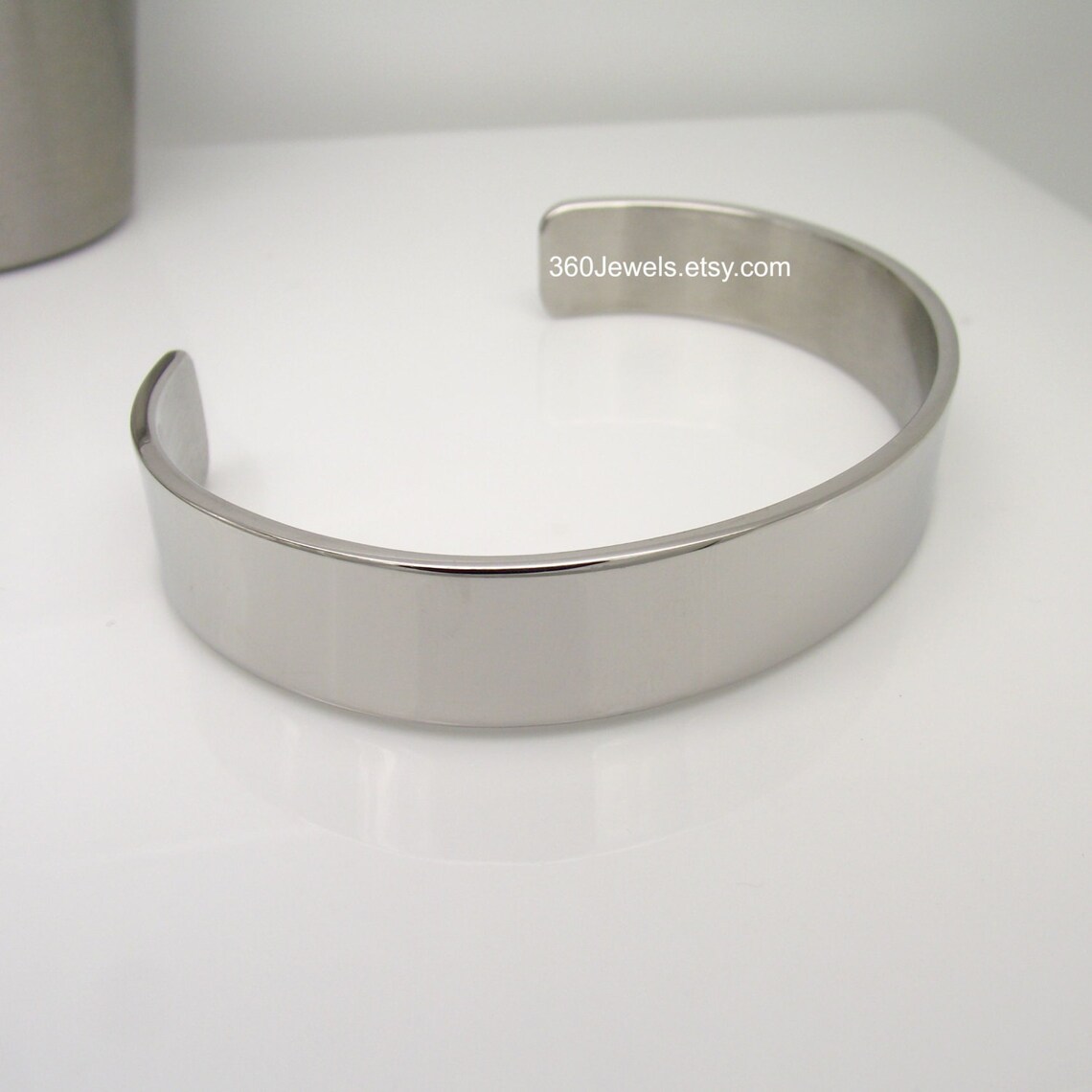 Cuff Bangle Bracelet for Men Silver Stainless Steel Bracelet Etsy