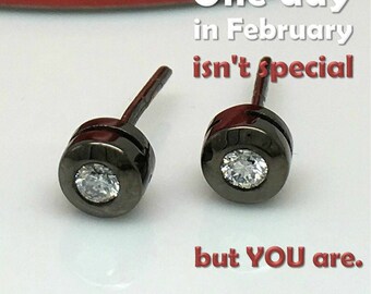Gift ideas for him, Be My Valentine's gift, special promotion, men's stud earrings, diamond studs, bezel studs,  E500SB