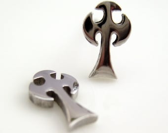 Transzendentaler Stahl Kreuz Ohrstecker, Männer Ohrstecker, Kreuz Ohrstecker, kleine Kreuz Ohrstecker, Knorpelohrring, Edelstahl 419