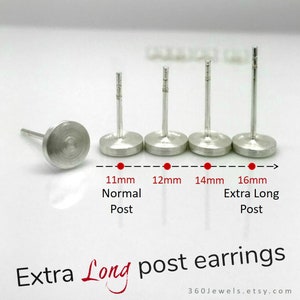 Long post earrings for thick lobes Clearance