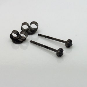 Blackout stud earrings, diamond cz cartilage earring, men's stud earrings, black stud earrings, tiny stud earrings, everyday studs, 421M