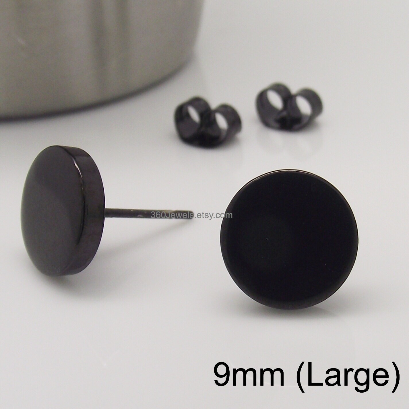Men's Earrings Black Stud Jet Black Stud Earrings Etsy UK