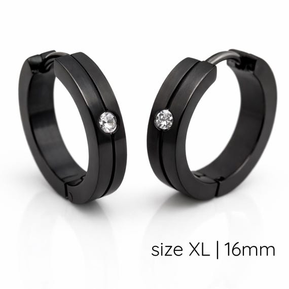Lot De Boucles D'oreilles Pas Cher Boucles D'oreilles Pour Hommes En Acier Inoxydable Noir Avec Du00e9tails Et 4 Anneaux Boucle D'oreille Homme