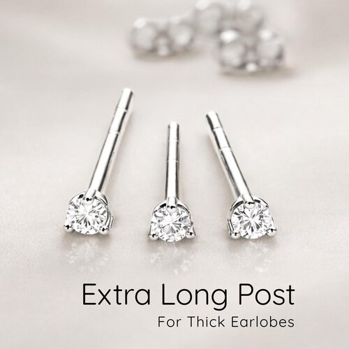 Certified Genuine Lab Grown Diamond Stud Push-back Earrings Set in Solid 14K White or 14K Yellow