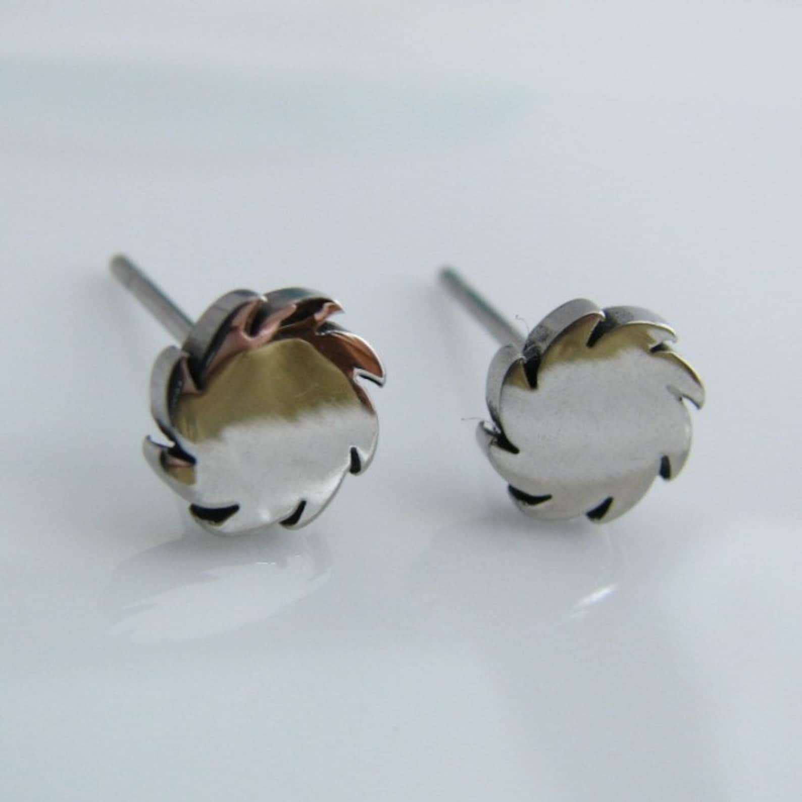 Men's Silver Stud Earrings Wrench Stainless Steel Etsy