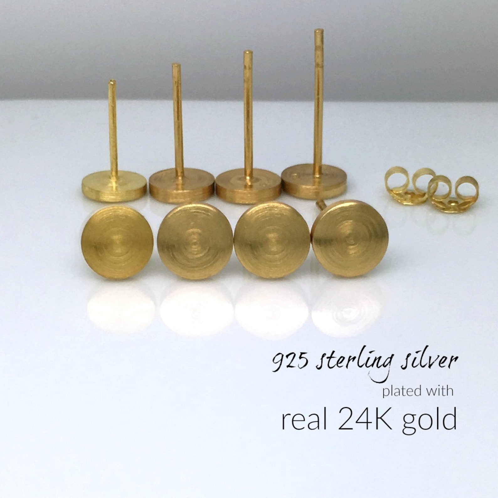 Long Post Earring Yellow Gold Stud Earrings Extra Long Post Etsy