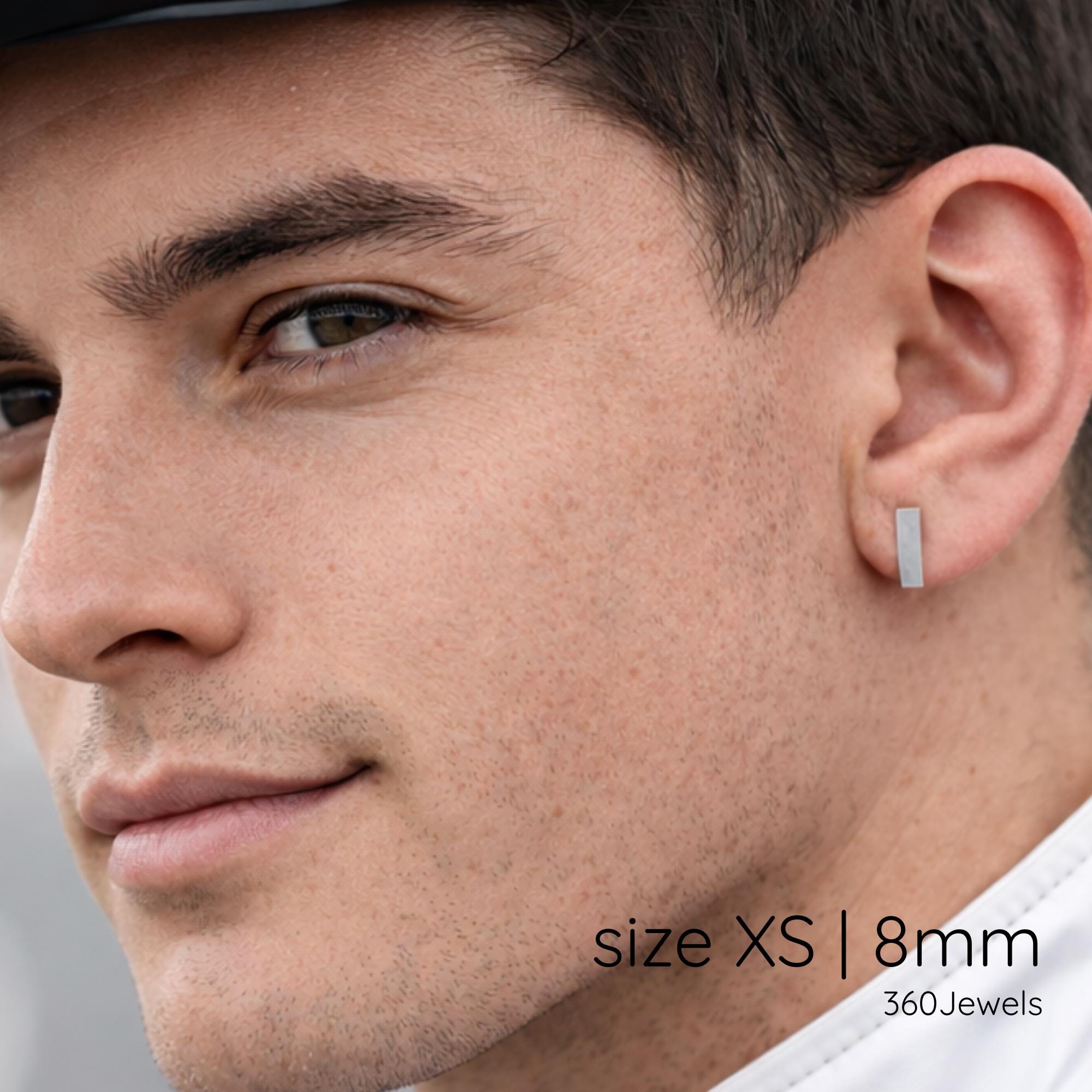 BONEE SQUARE HOOPS MINI 両耳ペア SILVER925 Mens Silver S 8mm Square Huggie Hoop Earrings | Geometric
