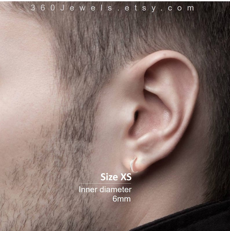 Mens Silver Hoop Earrings Upper Earlobe Earring Wire Hoop Etsy