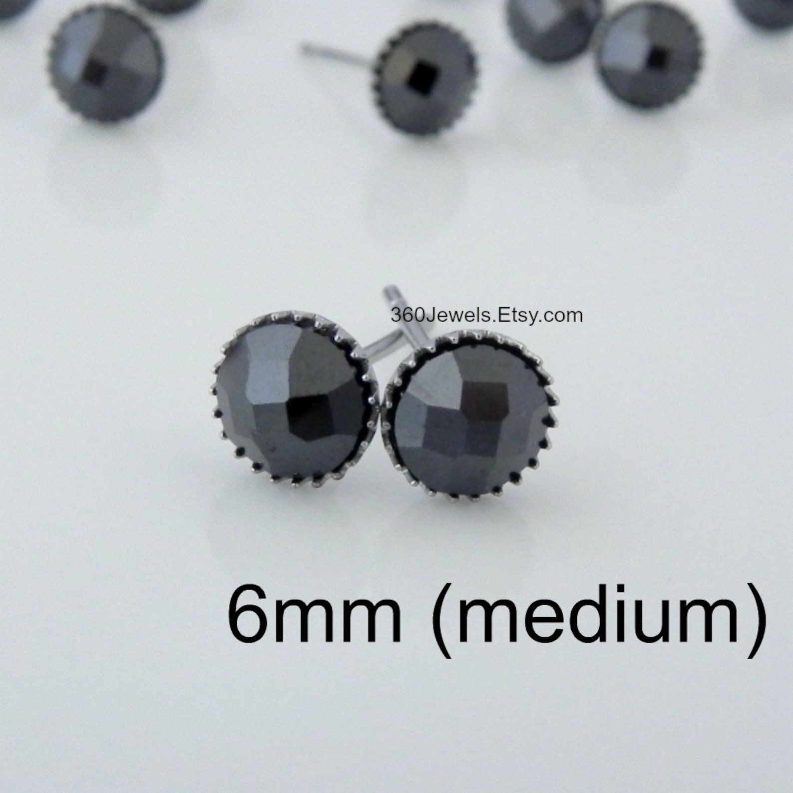 Faceted Black Stone Stud Earrings for Men Luxe for Less - Etsy