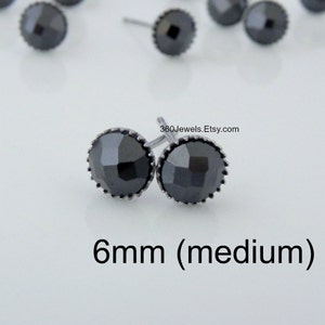 Boucles d'oreilles en pierre noire facettée pour hommes - luxe pour moins - boucle d'oreille en diamant cz noir - cz diamant vs vrai diamant - 2 carats 6mm 425