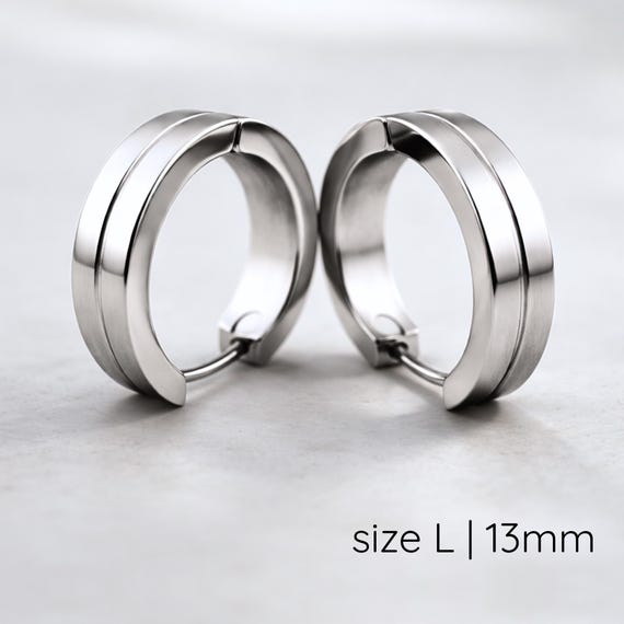 Orecchini A Cerchio Con Chiusura A Clip - 2 Paia, Acciaio Inox