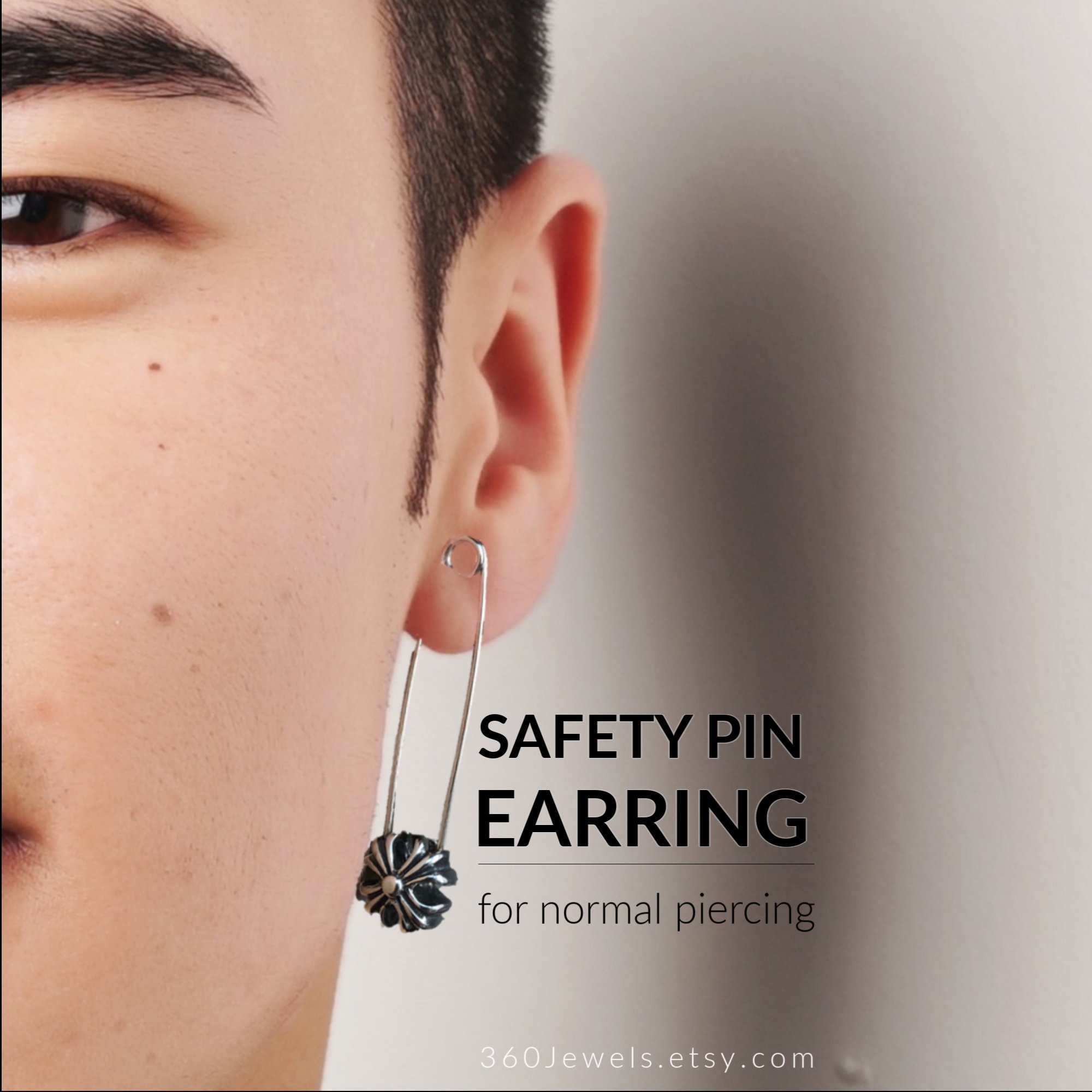 Top more than 78 safety pin earrings men best